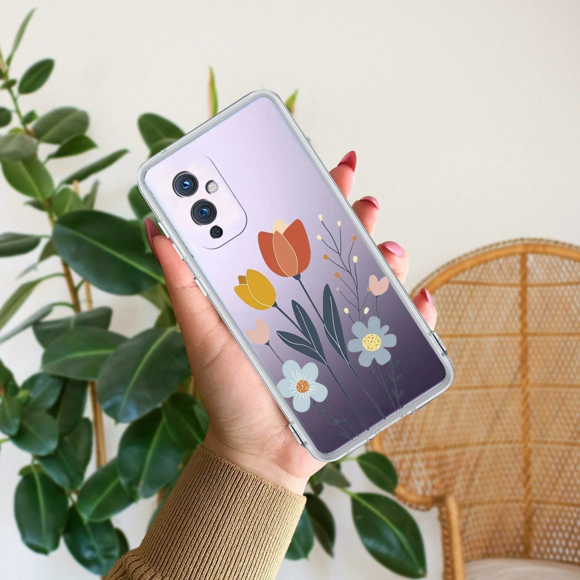 Minimal Flora Transparent Silicon Case For OnePlus