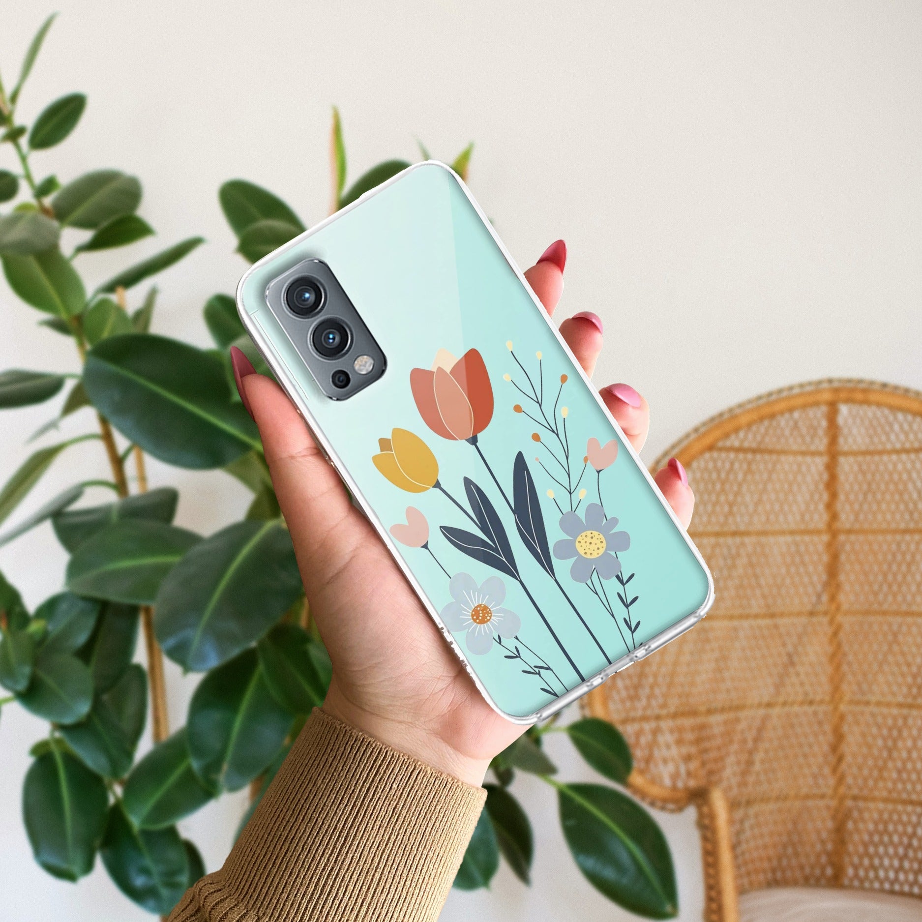 Minimal Flora Anti Yellow Case For OnePlus Nord 2 5G