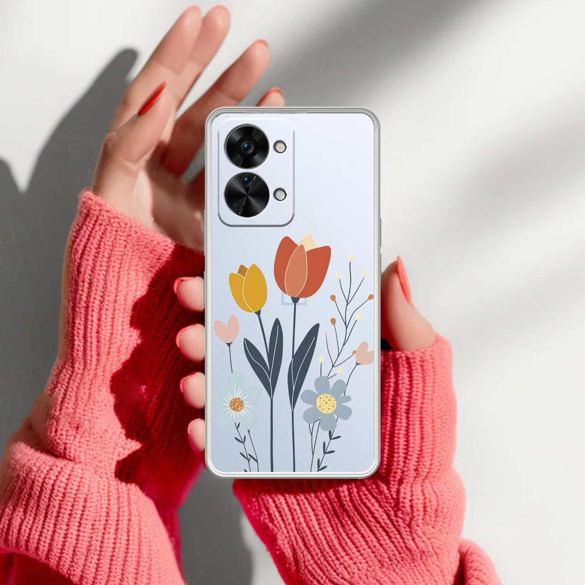 Minimal Flora Transparent Silicon Case For OnePlus