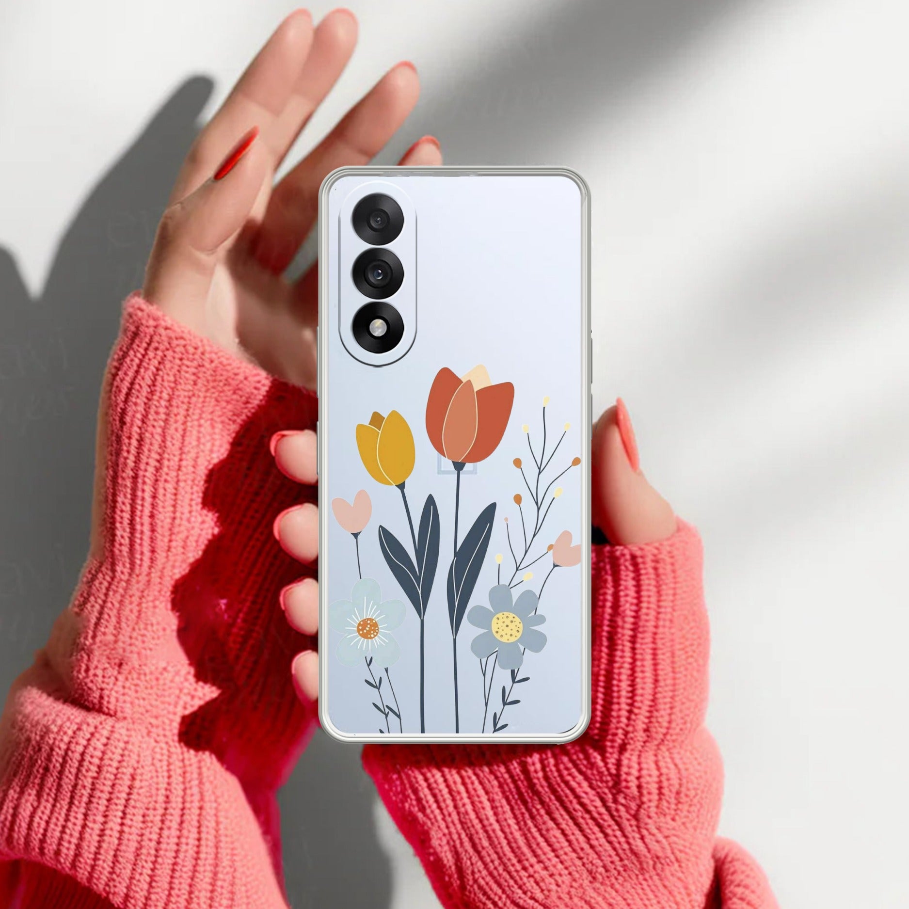 Minimal Flora Transparent Silicon Case For OnePlus