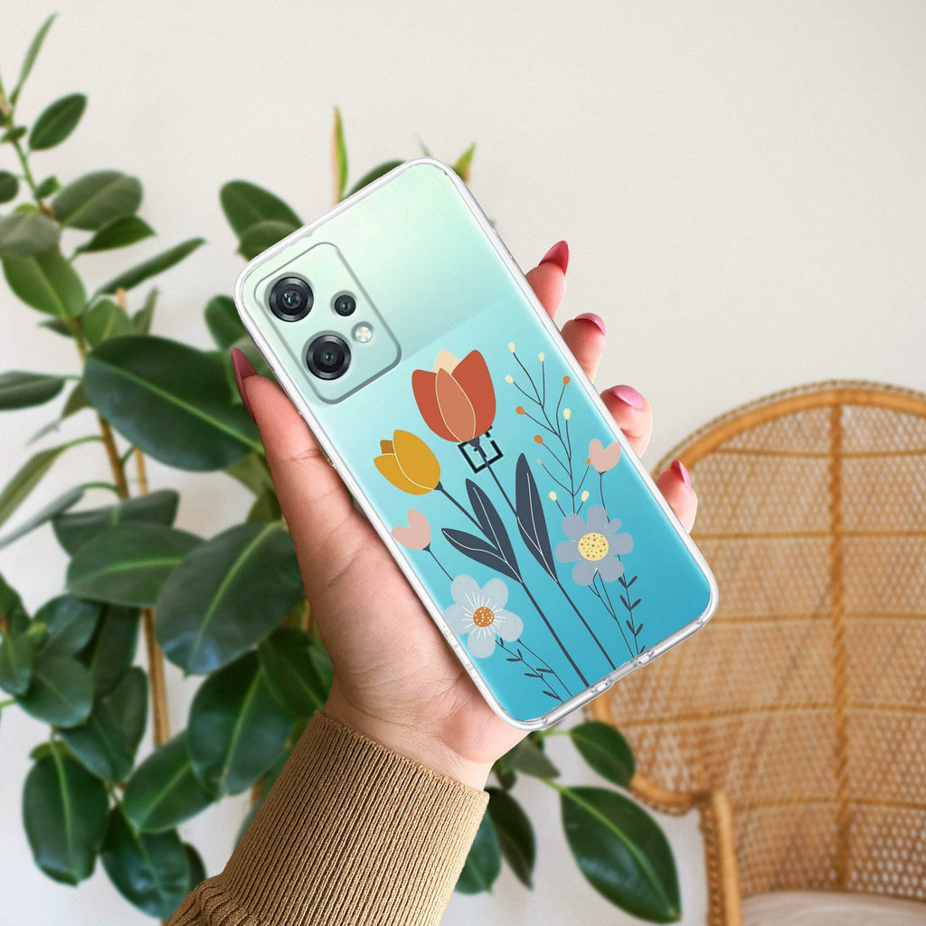 Minimal Flora Transparent Silicon Case For OnePlus Nord CE 2 Lite