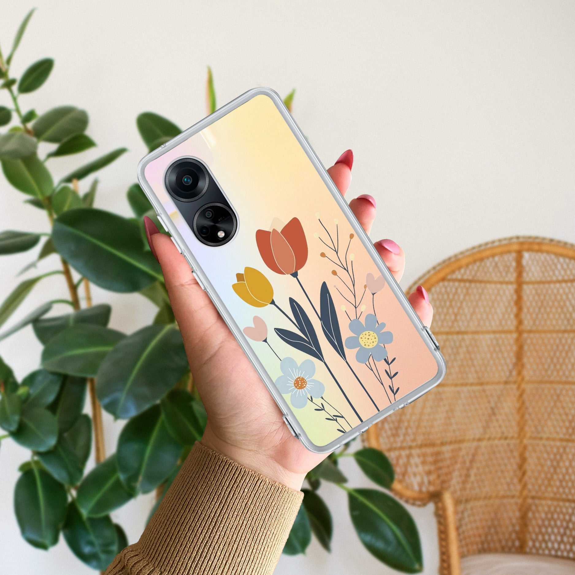 Minimal Flora Anti Yellow Case For Oppo Reno 8T 5G