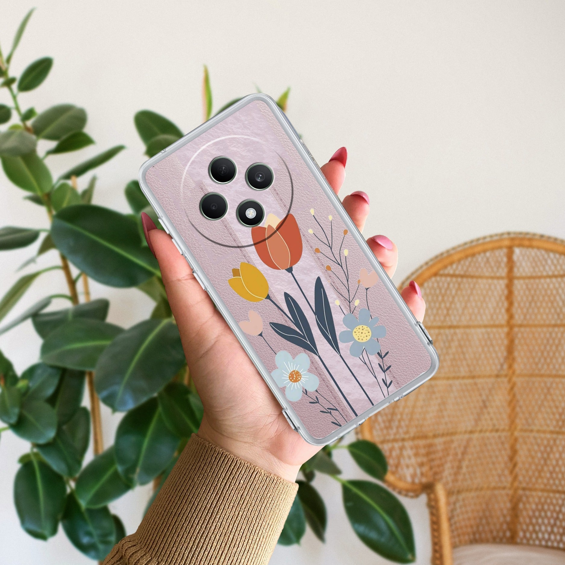 Minimal Flora Anti Yellow Case For Oppo F27 Pro Plus 5G