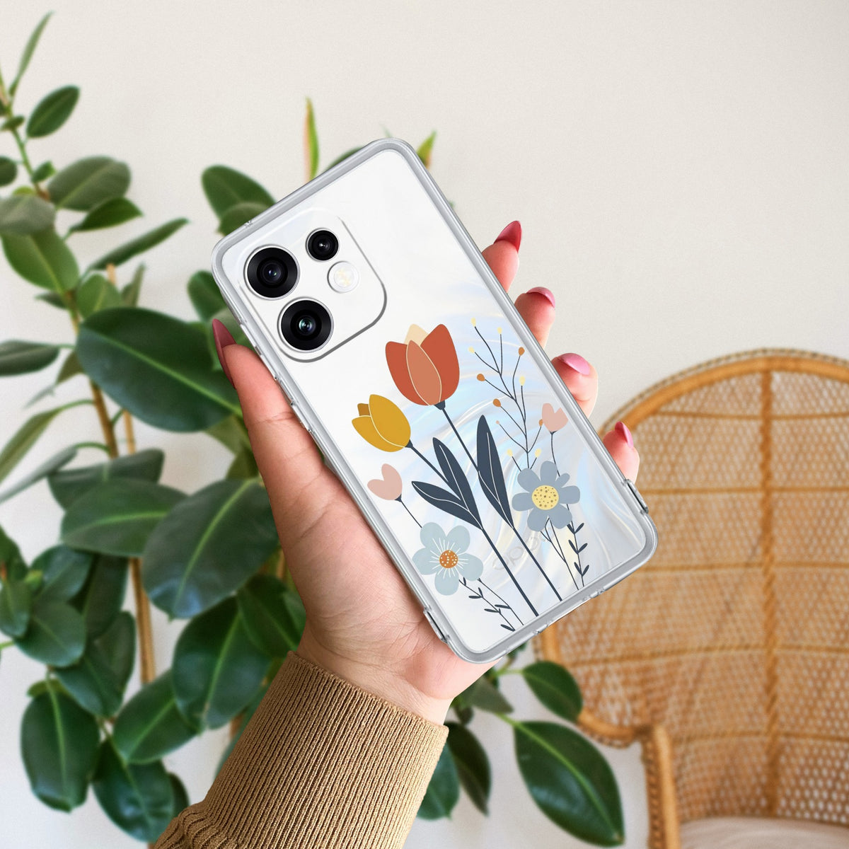 Minimal Flora Anti Yellow Case For Oppo Reno 16 5G