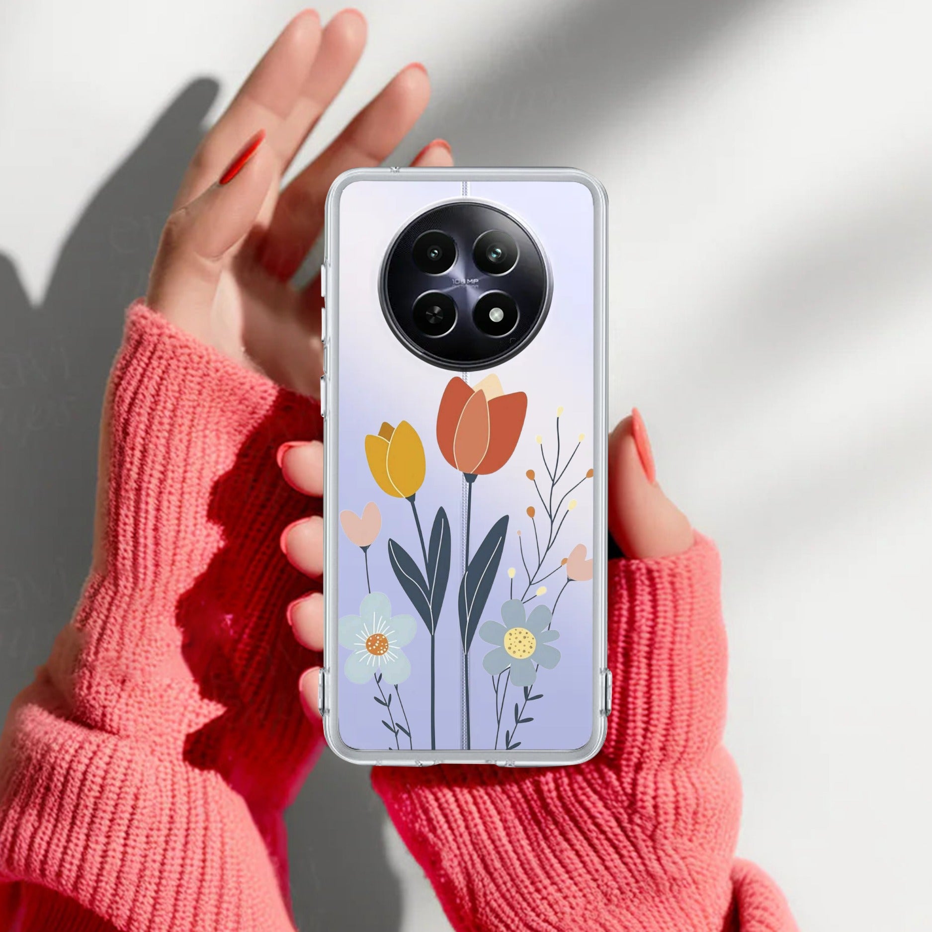 Minimal Flora Transparent Silicon Case For Realme 13 Plus 5G