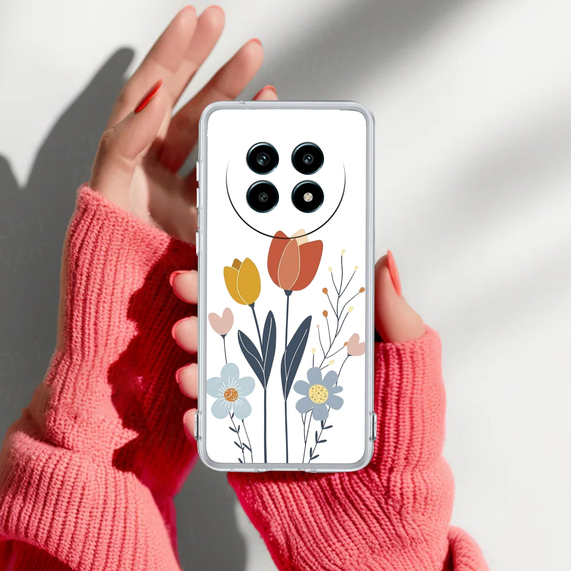 Minimal Flora Transparent Silicon Case For Realme 14 Pro Lite 5G