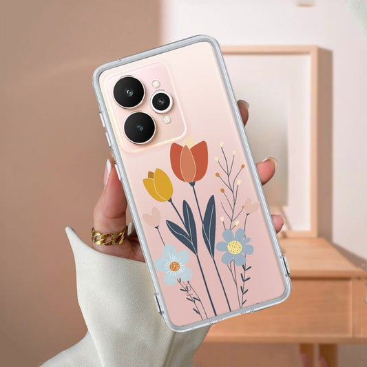Minimal Flora Transparent Silicon Case For Realme/Narzo
