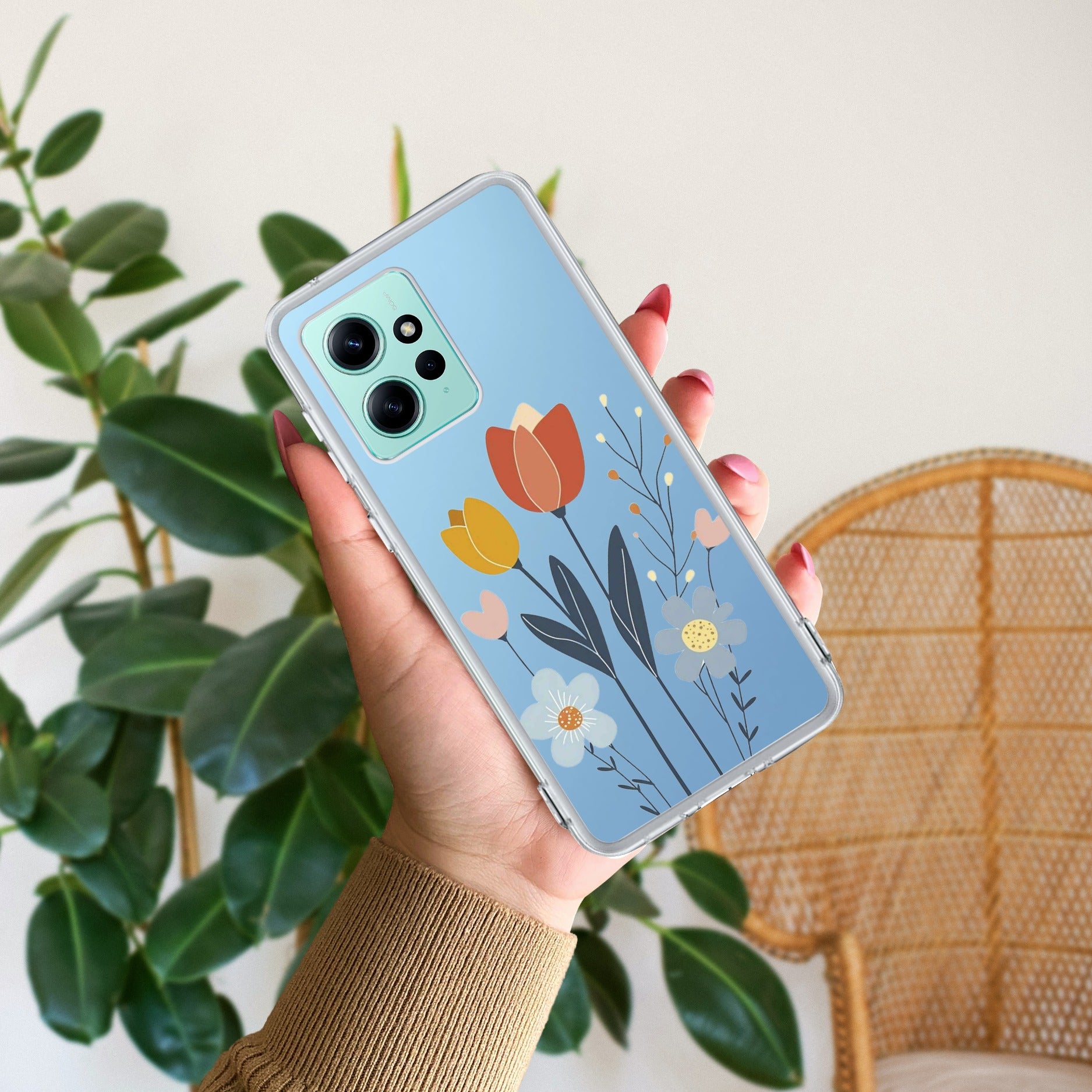 Minimal Flora Transparent Silicon Case For Redmi Note 11