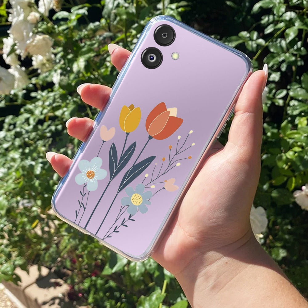 Minimal Flora Transparent Silicon Case For Samsung