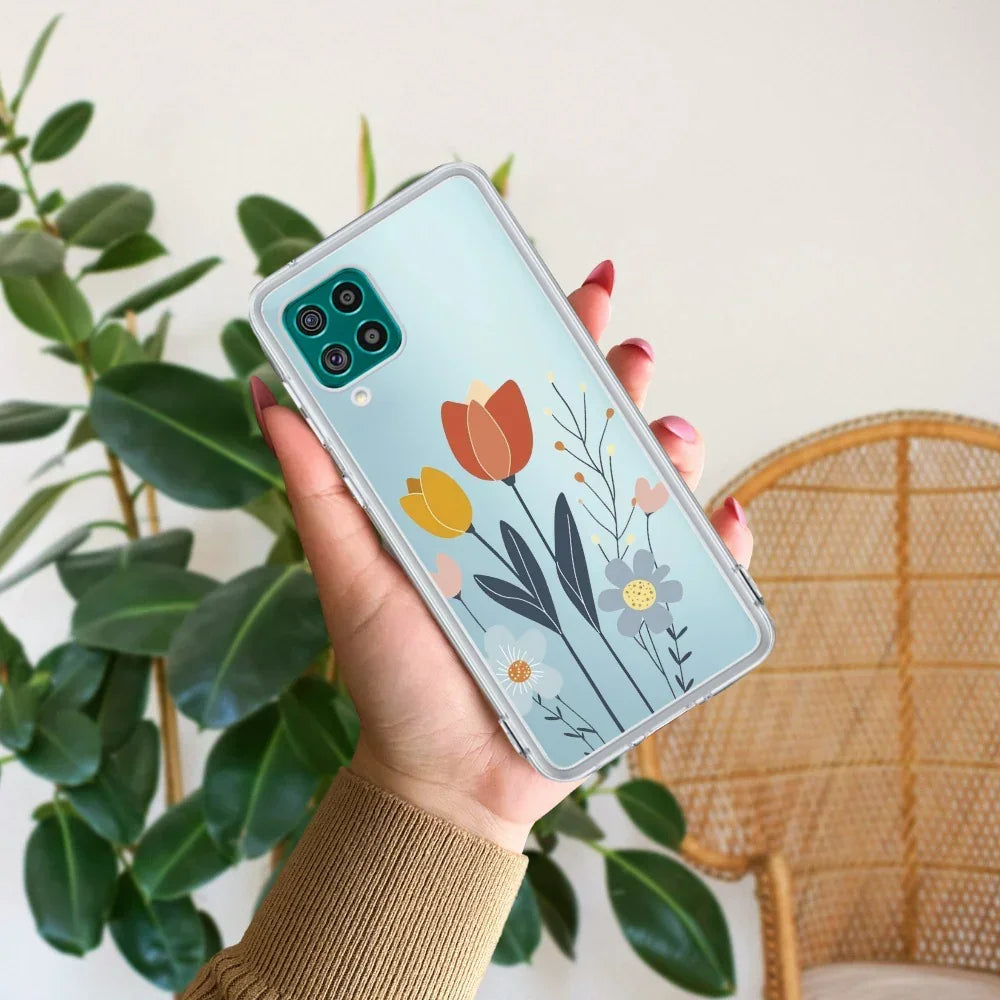 Minimal Flora Transparent Silicon Case For Samsung Galaxy S24 5G