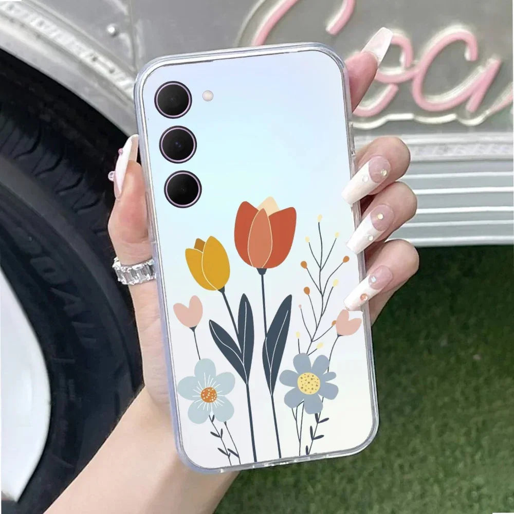 Minimal Flora Transparent Silicon Case For Samsung Galaxy A36 5G
