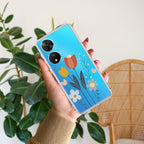 Minimal Flora Transparent Silicon Case For Vivo T2 5G