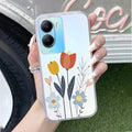Minimal Flora Transparent Silicon Case For Vivo T2x 5G