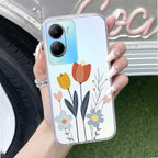 Minimal Flora Transparent Silicon Case For Vivo T2x 5G