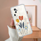 Minimal Flora Transparent Silicon Case For Vivo T4 Ultra 5G