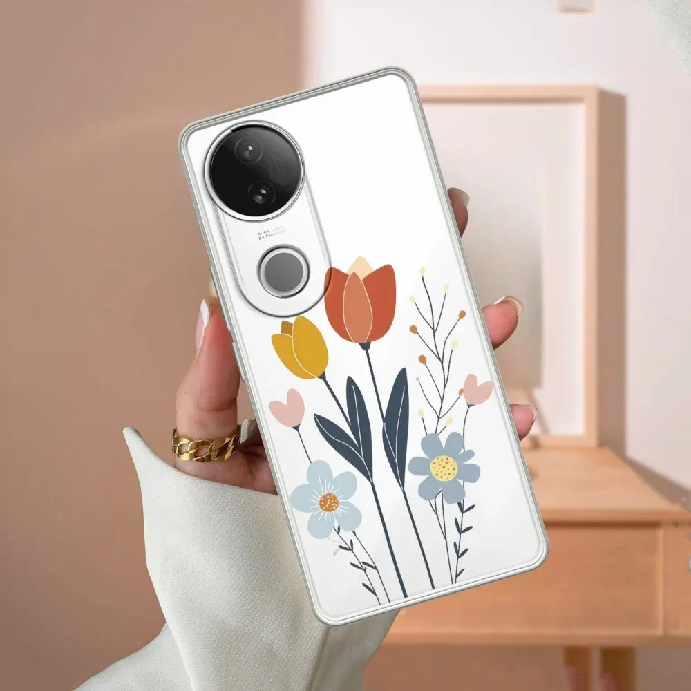 Minimal Flora Transparent Silicon Case For Vivo Y18 / Y18i