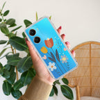 Minimal Flora Transparent Silicon Case For Vivo V29E 5G