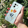 Minimal Flora Transparent Silicon Case For Vivo V30e 5G