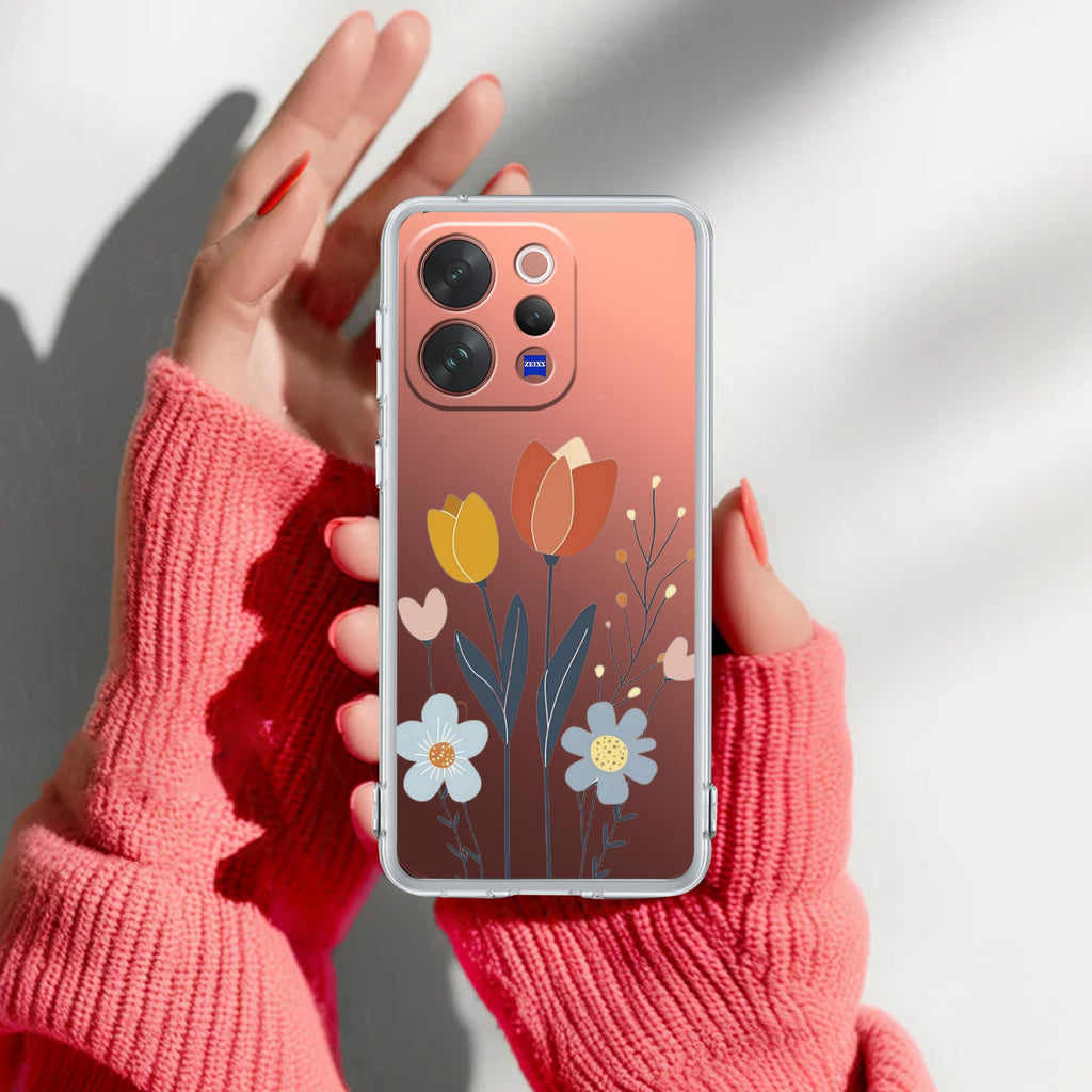 Minimal Flora Anti Yellow Case For Vivo V70 Elite 5G