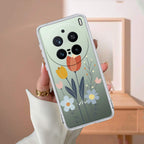 Minimal Flora Transparent Silicon Case For Vivo X200 Pro 5G