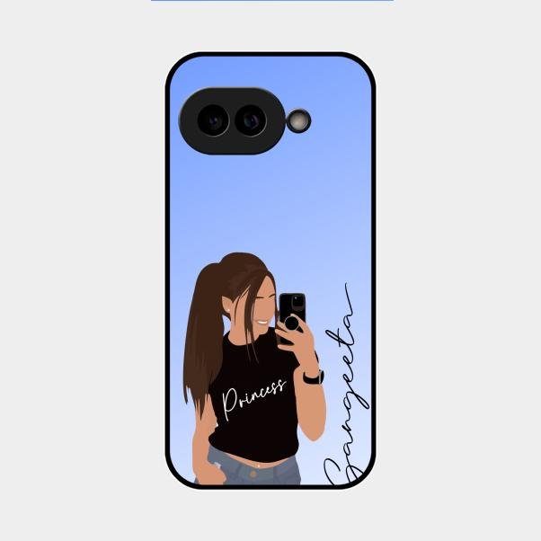 Mobile Girl Glass Case Cover For Google Pixel 9A 5G