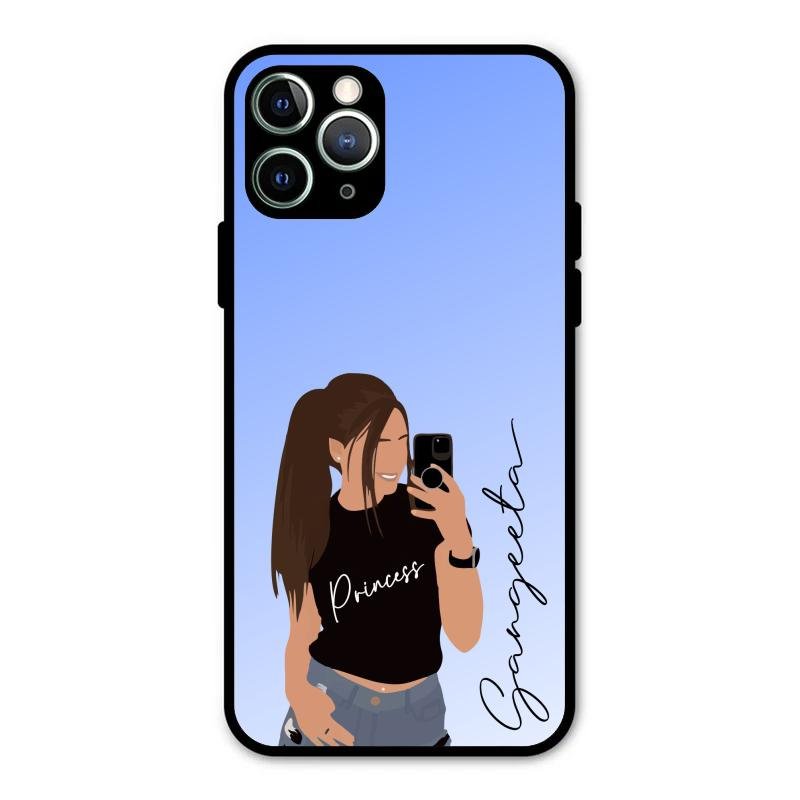 Mobile Girl Glass Case Cover For iPhone 11 Pro Max