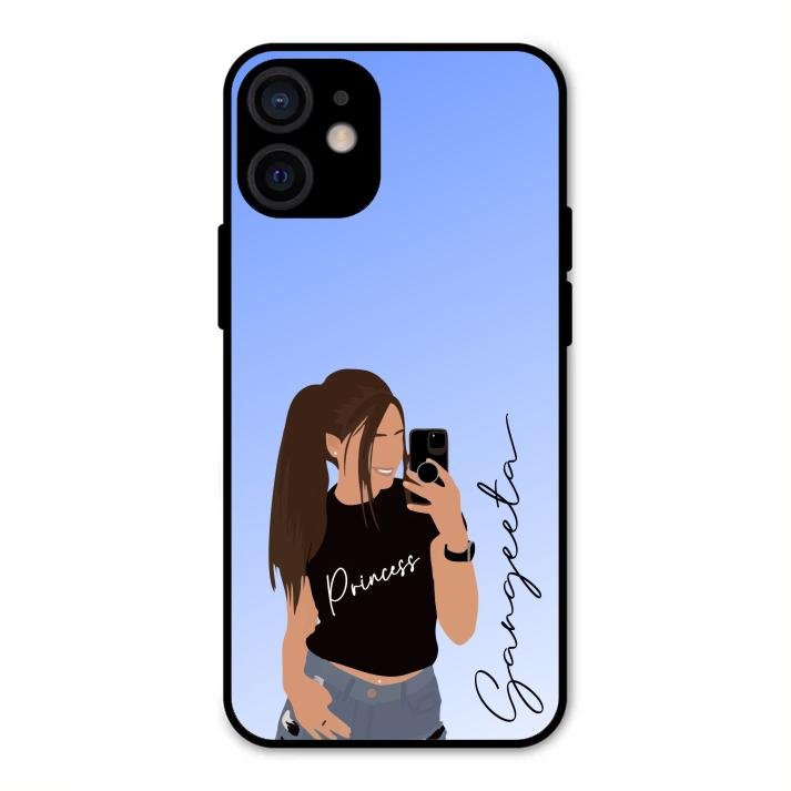 Mobile Girl Glass Case Cover For iPhone 12 mini