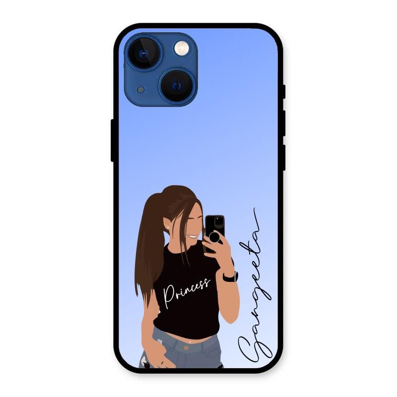 Mobile Girl Glass Case Cover For iPhone 13 mini