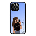 Mobile Girl Glass Case Cover For iPhone 13 Pro Max