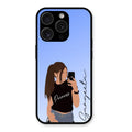 Mobile Girl Glass Case Cover For iPhone 15 Pro