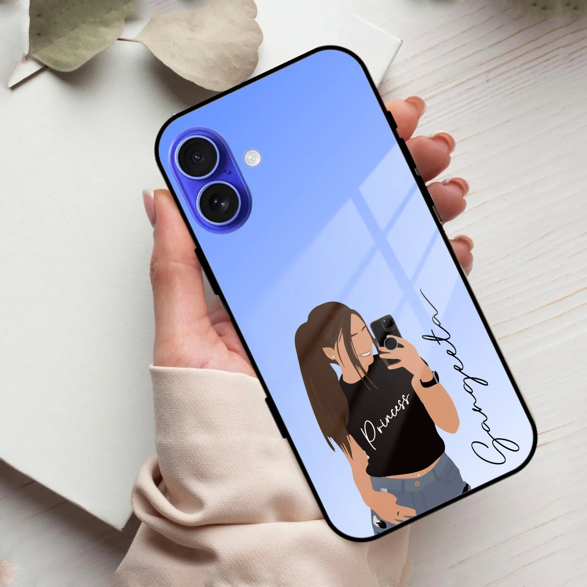 Mobile Girl Glass Case Cover For iPhone - ShopOnCliQ