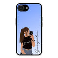 Mobile Girl Glass Case Cover For iPhone 16e