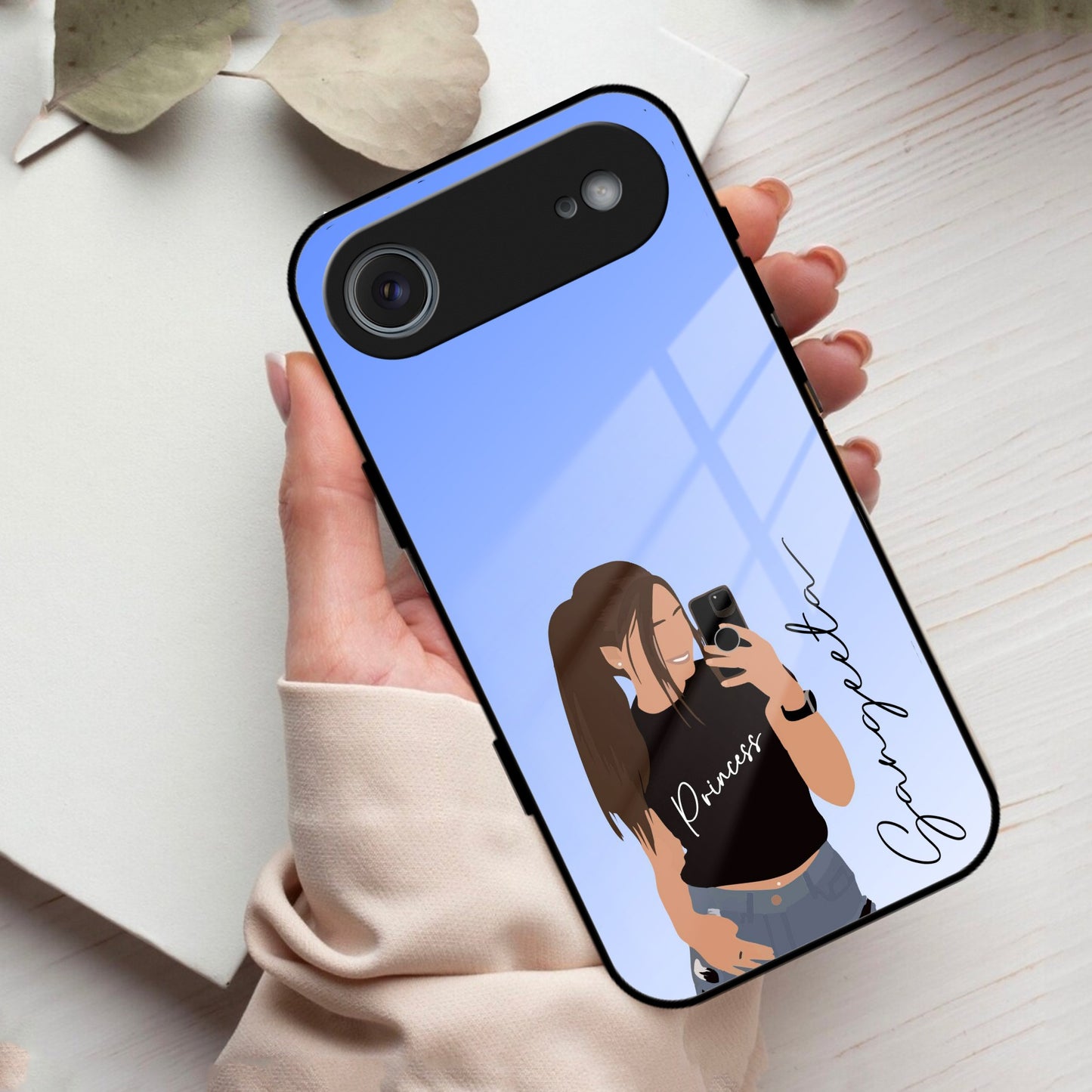 Mobile Girl  Glass Case Cover For iPhone