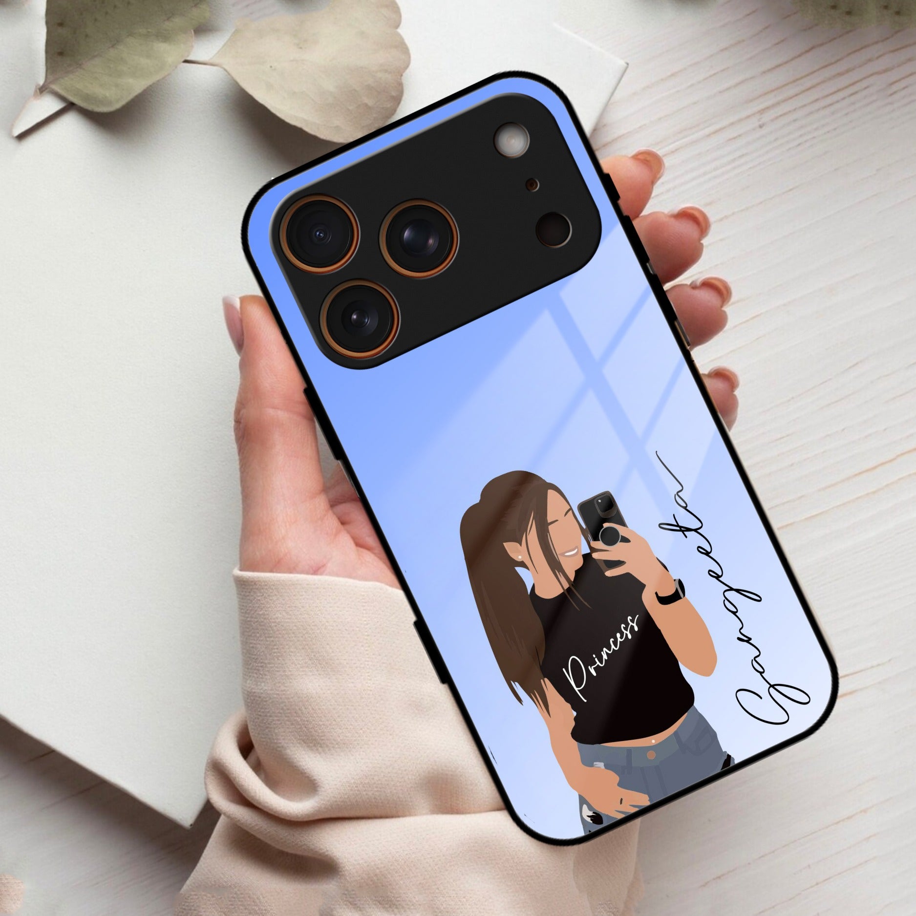 Mobile Girl Glass Case Cover For iPhone 17 Pro