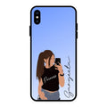 Mobile Girl Glass Case Cover For iPhone XS Max