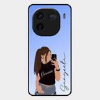 Mobile Girl Glass Case Cover For Iqoo 12 5G