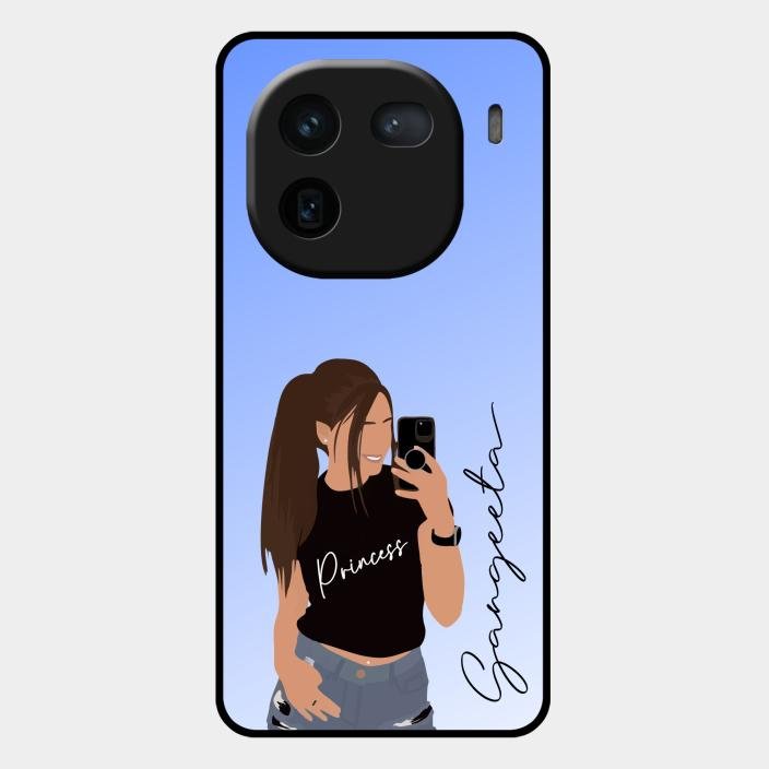 Mobile Girl Glass Case Cover For Iqoo 12 5G