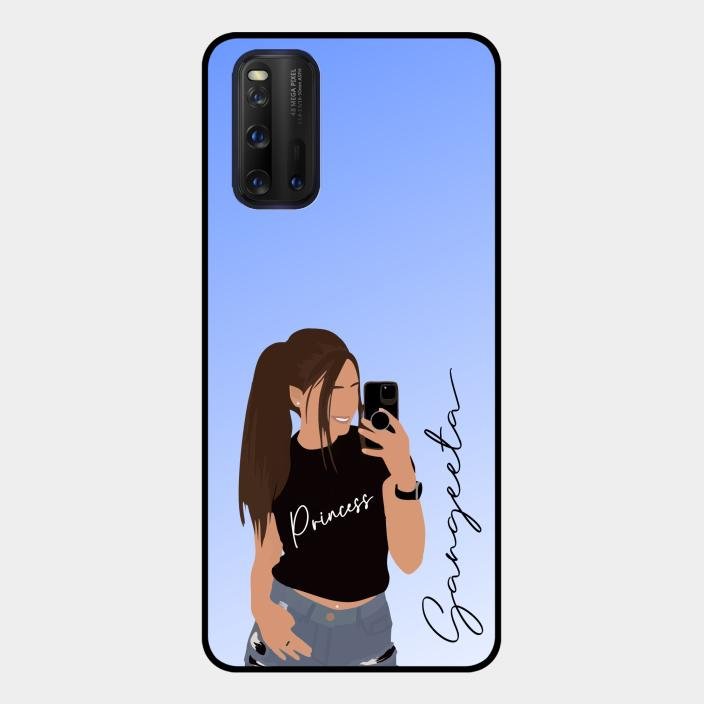 Mobile Girl Glass Case Cover For Iqoo 3 5G