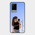 Mobile Girl Glass Case Cover For Iqoo 9 5G