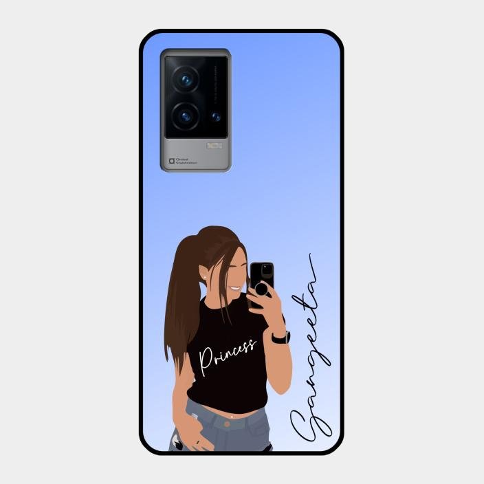 Mobile Girl Glass Case Cover For Iqoo 9 5G