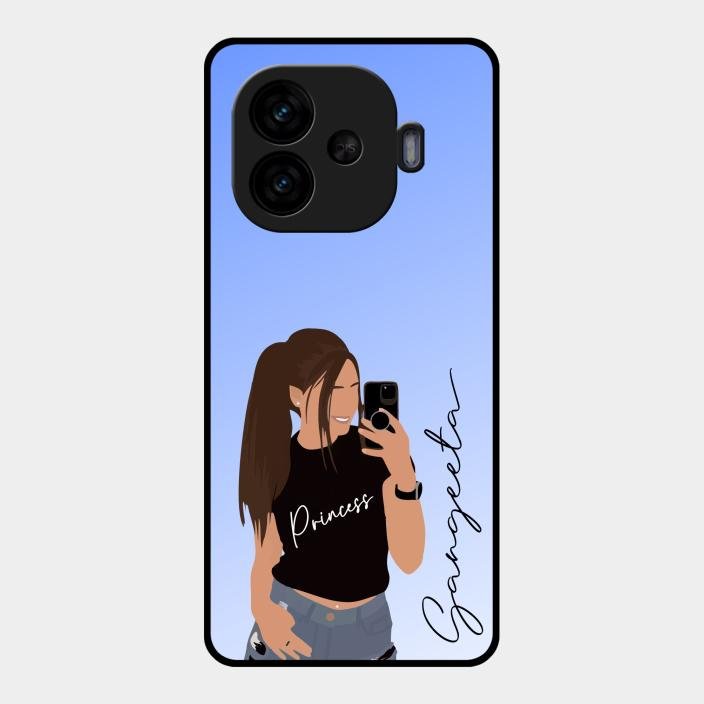 Mobile Girl Glass Case Cover For Iqoo Neo 10R 5G