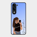Mobile Girl Glass Case Cover For Iqoo Z10 Lite