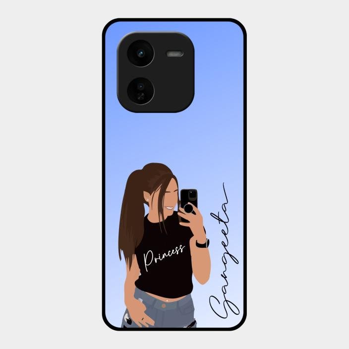 Mobile Girl Glass Case Cover For Iqoo Z9X 5G