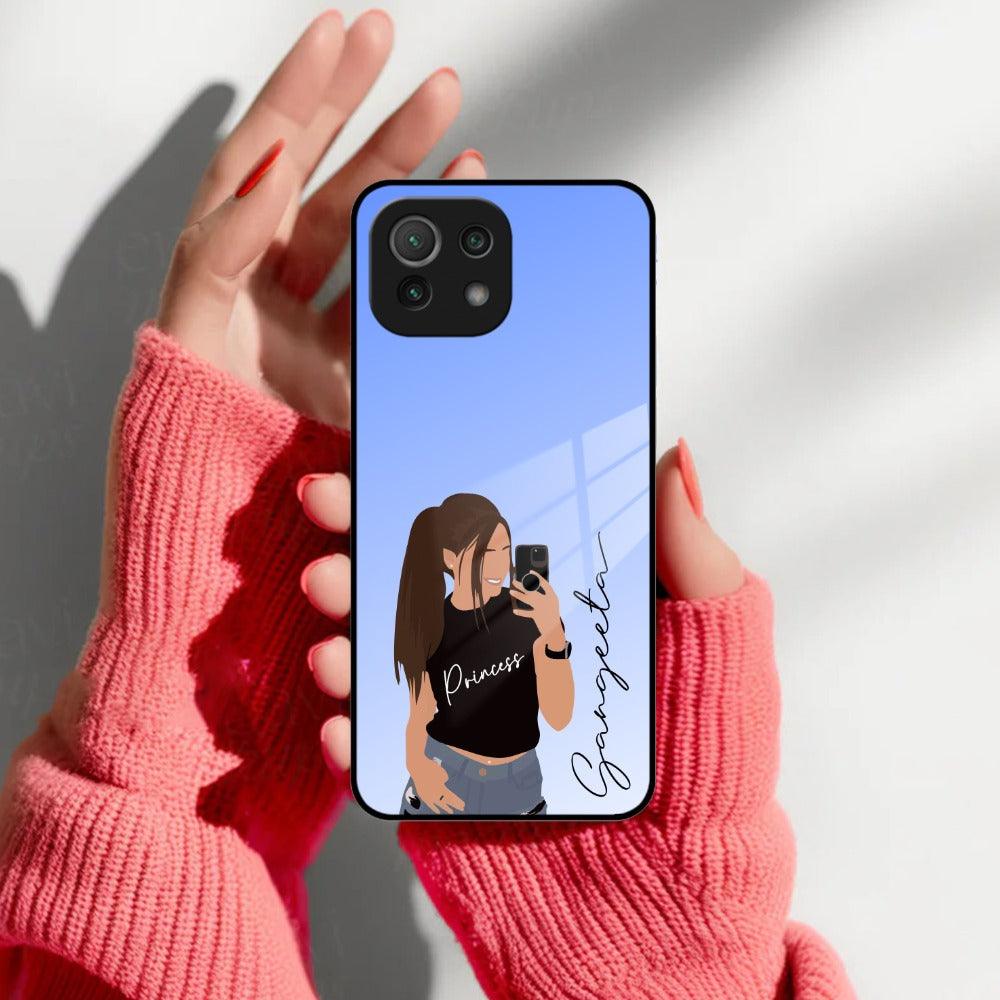 Mobile Girl Glass Case Cover For Redmi/Xiaomi - ShopOnCliQ