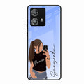Mobile Girl Glass Case Cover For Motorola Edge 40 5G