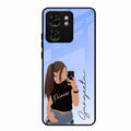 Mobile Girl Glass Case Cover For Motorola Edge 40