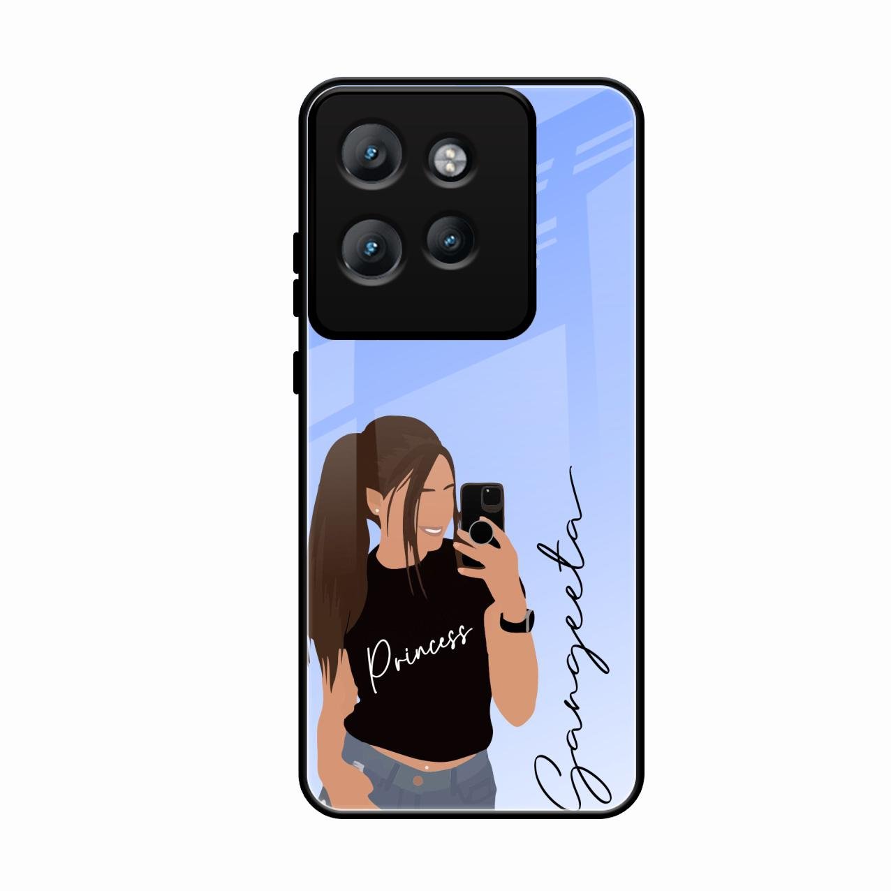 Mobile Girl Glass Case Cover For Motorola Edge 50 Neo