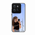 Mobile Girl Glass Case Cover For Motorola Edge 50