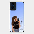 Mobile Girl Glass Case Cover For Motorola G45 5G