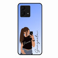 Mobile Girl Glass Case Cover For Motorola g84 5G